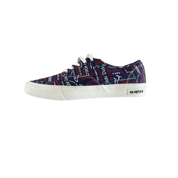 SeaVees Legend Sneakers Trina Turk Poplin‎ Twill I Love You Navy 9.5 $82 NWOT - Picture 6 of 10